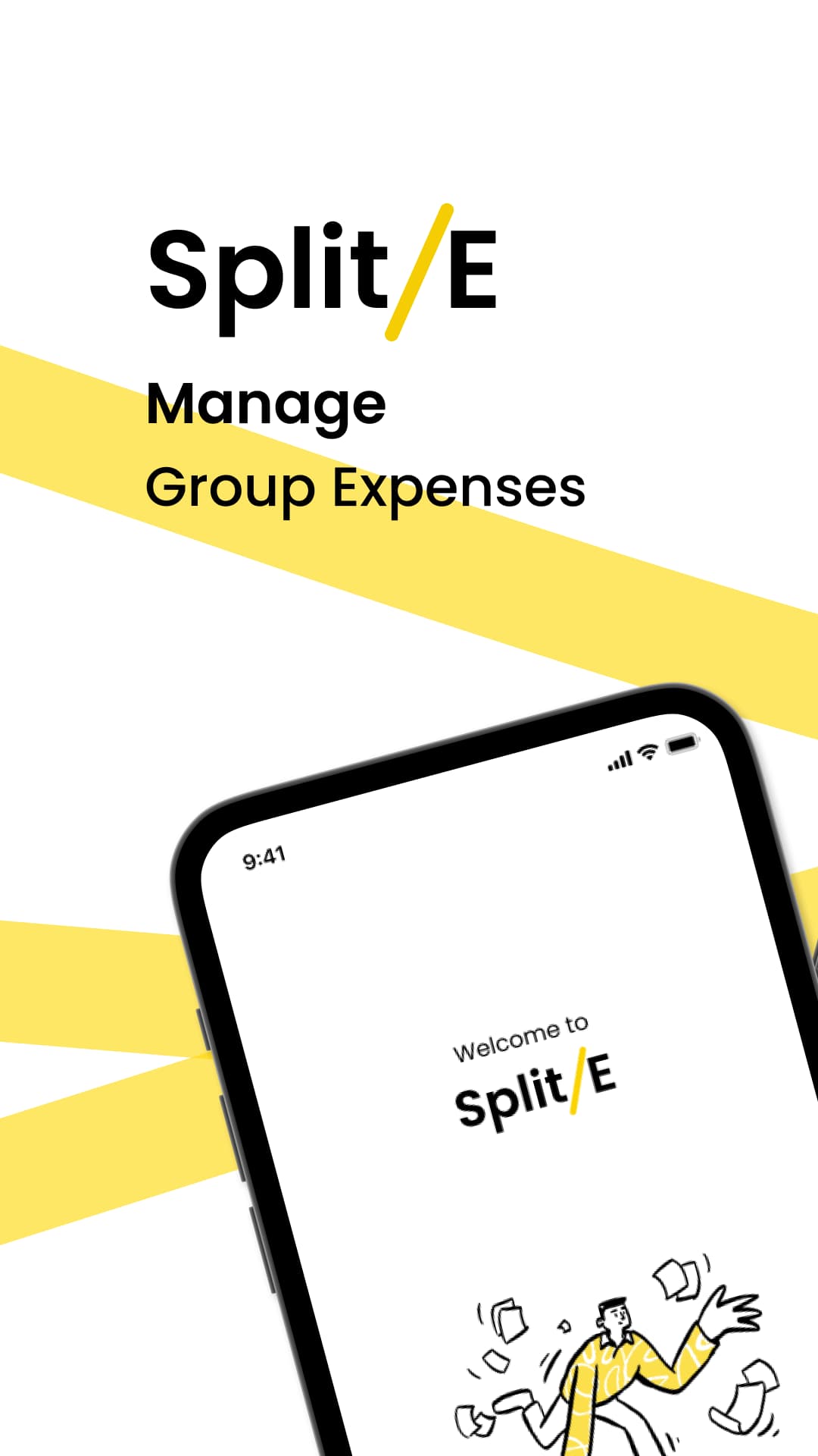 SplitE welcome screen