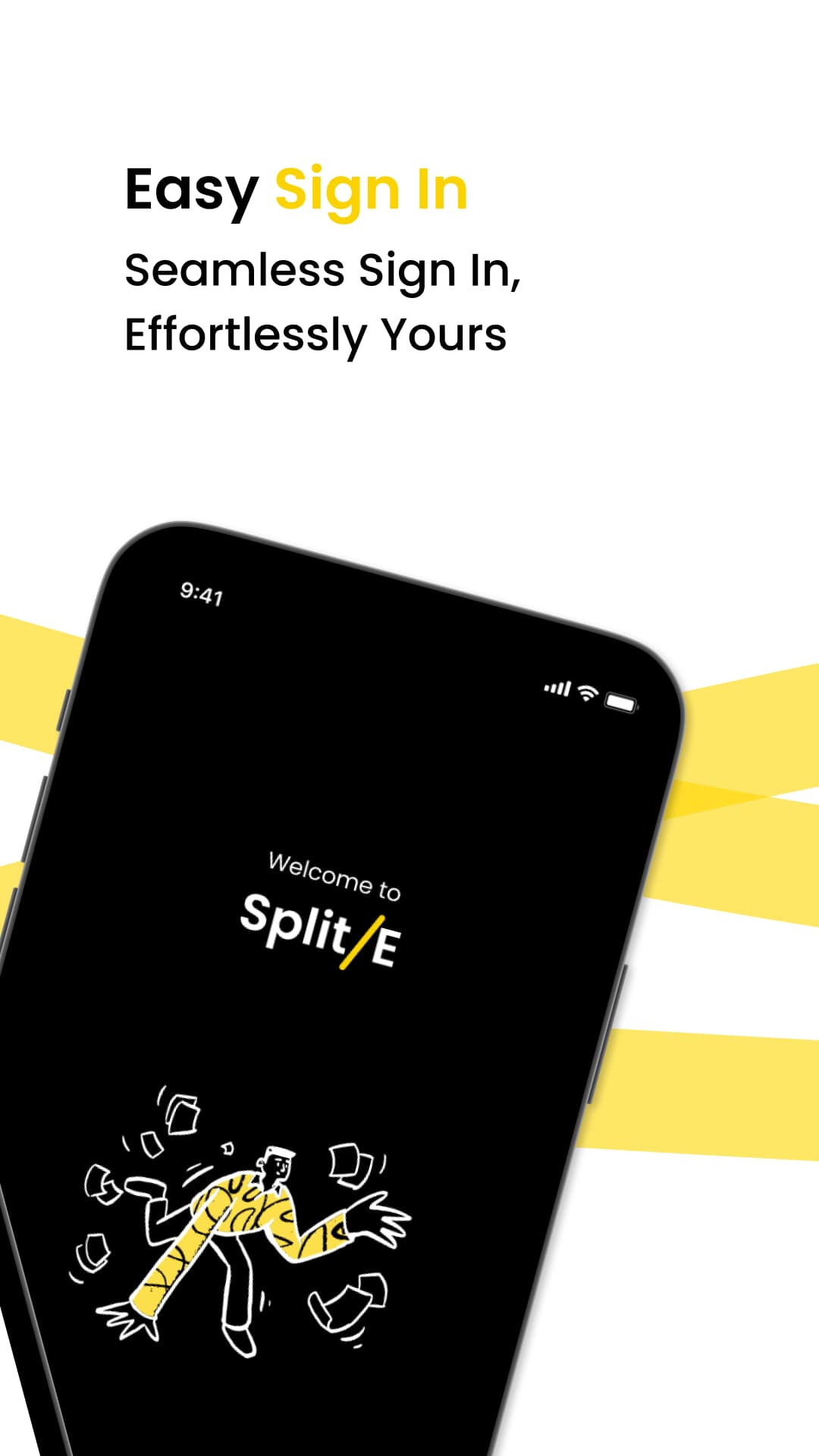 SplitE sign-in screen
